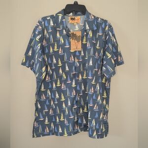 Men's Blue Sailboat Print Shirt